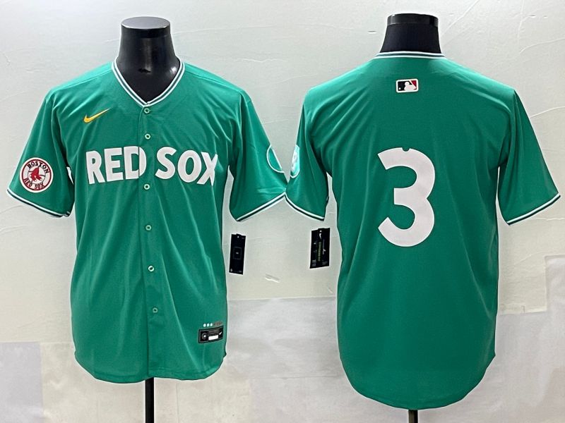 Men 2025 Boston Red Sox #3 No Name Green Joint Name Nike MLB Jersey style 8->boston red sox->MLB Jersey